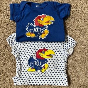 Two KU onesies❤️💙🐥